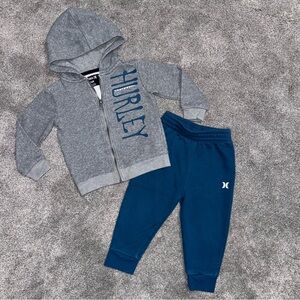 Hurley Fleece 2pc Set Zip Up Hoodie & Pant